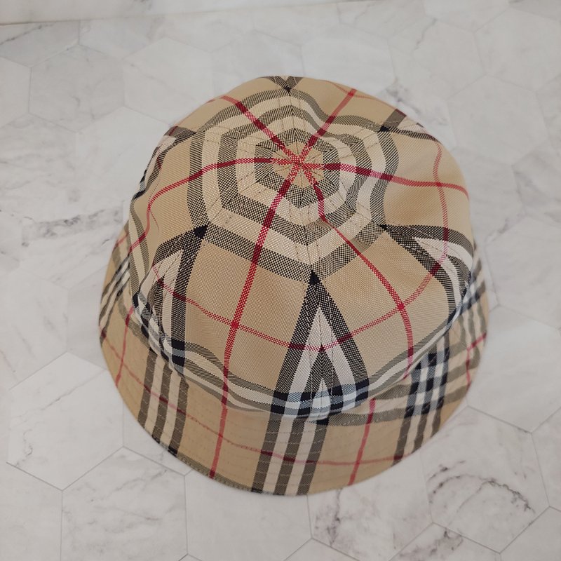 BURBERRY 巴寶莉 經典格紋漁夫帽(典藏米)~近新品閒置品-17