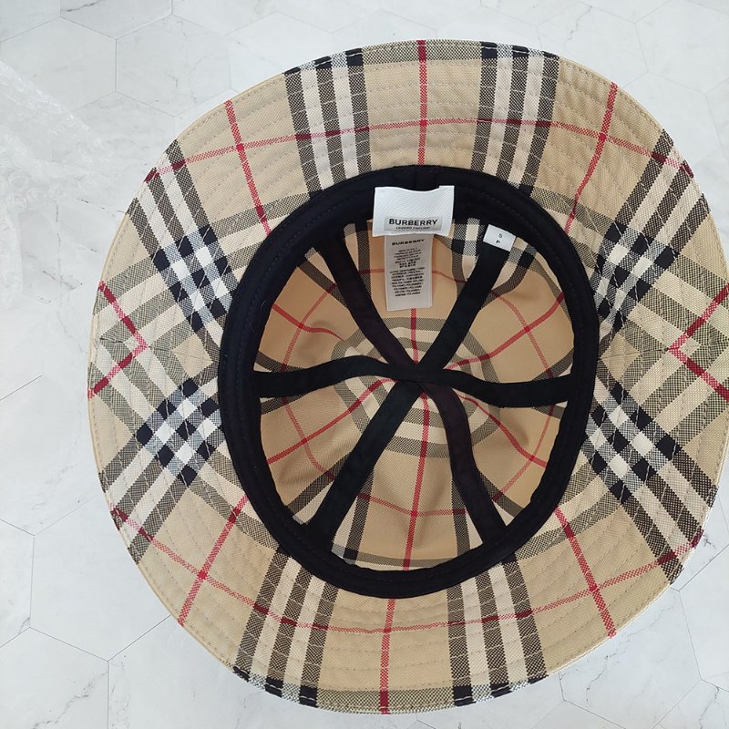 BURBERRY 巴寶莉 經典格紋漁夫帽(典藏米)~近新品閒置品-24
