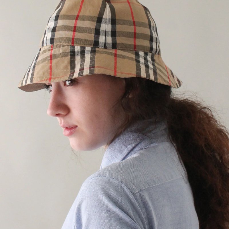 BURBERRY 巴寶莉 經典格紋漁夫帽(典藏米)~近新品閒置品-18