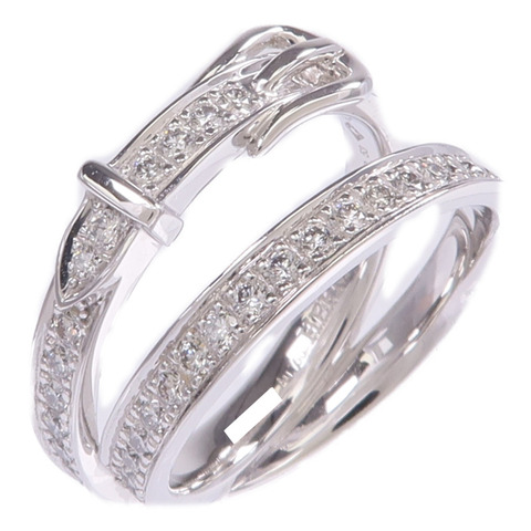 HERMES 18K白金Bague Etriviere Moyen Modele鑽石戒指Hermes#53/US#6.5