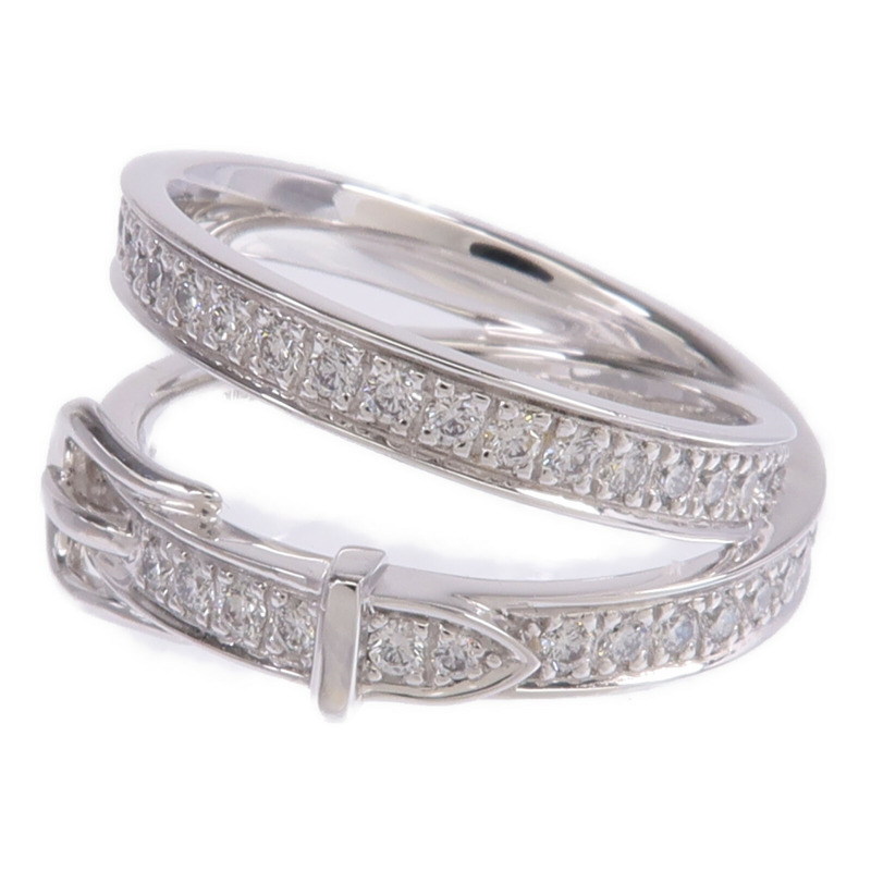 HERMES 18K白金Bague Etriviere Moyen Modele鑽石戒指Hermes#53/US#6.5-2