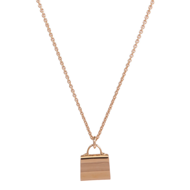 HERMES 18K玫瑰金Amulettes Kelly Pendant尖晶石吊墜-1