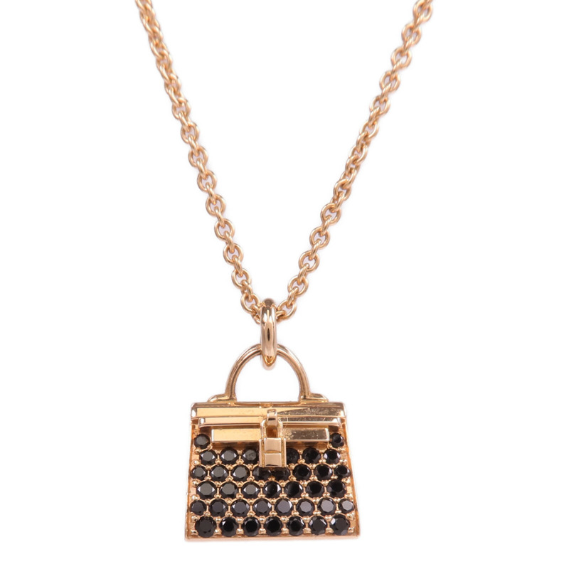 HERMES 18K玫瑰金Amulettes Kelly Pendant尖晶石吊墜-2