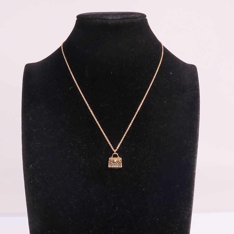 HERMES 18K玫瑰金Amulettes Kelly Pendant尖晶石吊墜-8