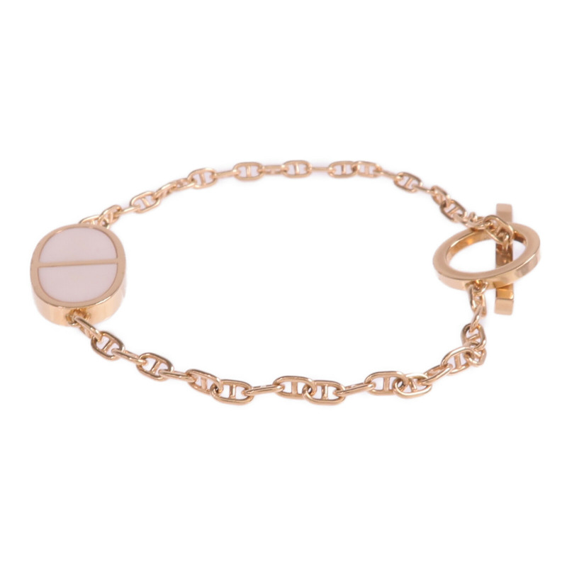 HERMES 18K玫瑰金/陶瓷Chaine d'ancre Verso Bracelet手鏈-1