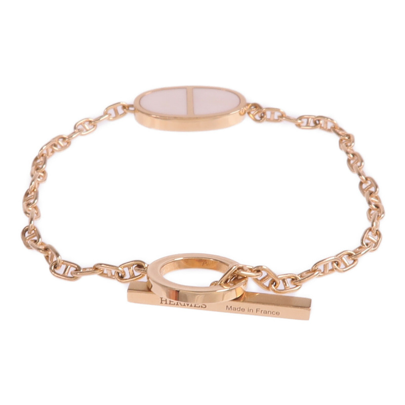 HERMES 18K玫瑰金/陶瓷Chaine d'ancre Verso Bracelet手鏈-2