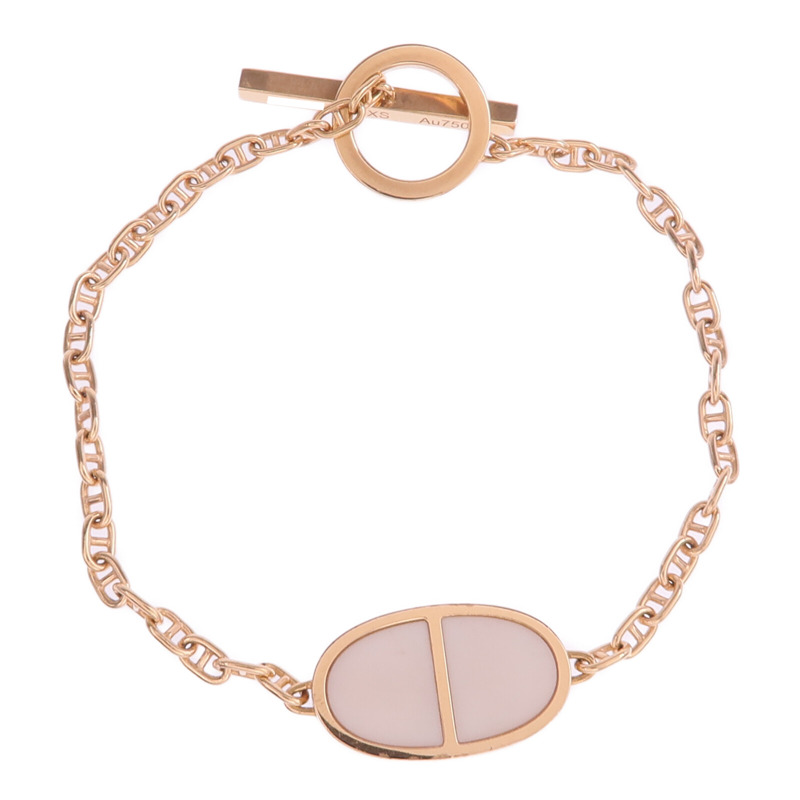 HERMES 18K玫瑰金/陶瓷Chaine d'ancre Verso Bracelet手鏈-3