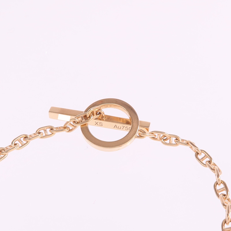 HERMES 18K玫瑰金/陶瓷Chaine d'ancre Verso Bracelet手鏈-5