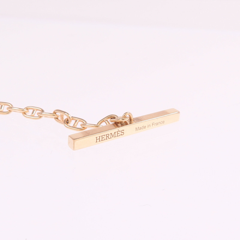 HERMES 18K玫瑰金/陶瓷Chaine d'ancre Verso Bracelet手鏈-7