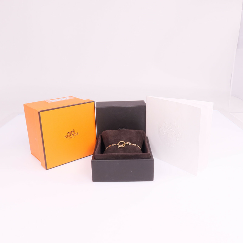 HERMES 18K玫瑰金/陶瓷Chaine d'ancre Verso Bracelet手鏈-9