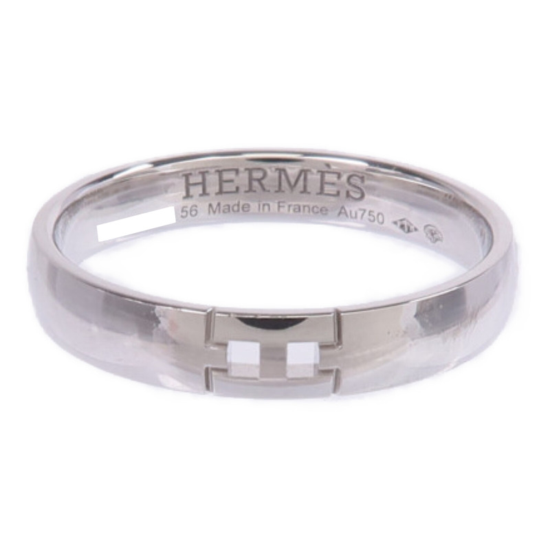 HERMES 18K白金Ever Herakles Wedding Band戒指Hermes#56/US#7.5-1