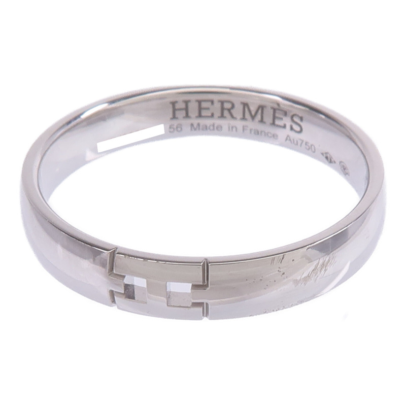 HERMES 18K白金Ever Herakles Wedding Band戒指Hermes#56/US#7.5-4