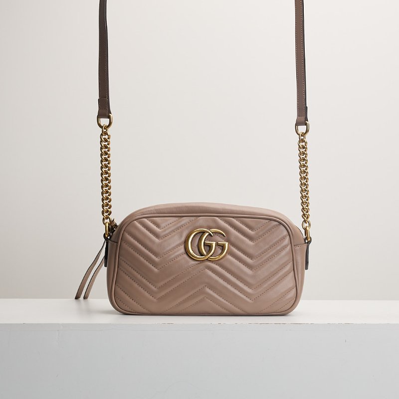 二手Gucci marmont 24 相機包/奶茶色-0