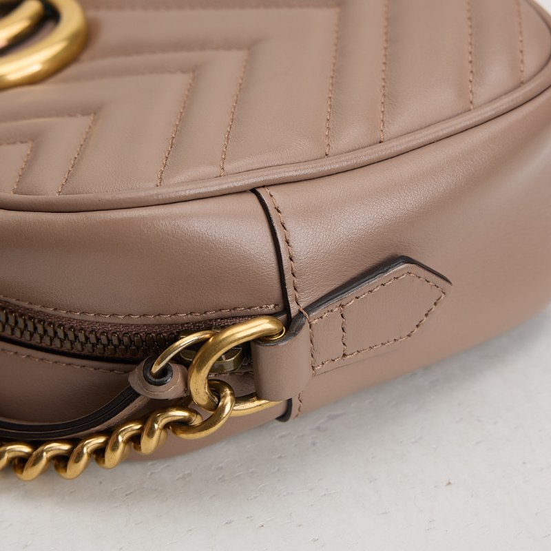 二手Gucci marmont 24 相機包/奶茶色-5
