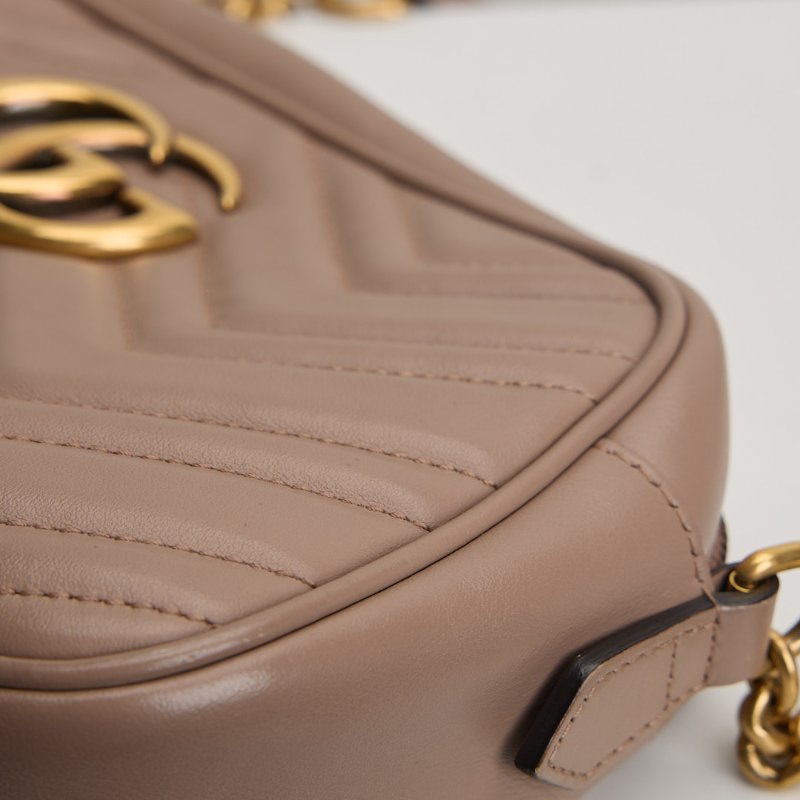 二手Gucci marmont 24 相機包/奶茶色-8