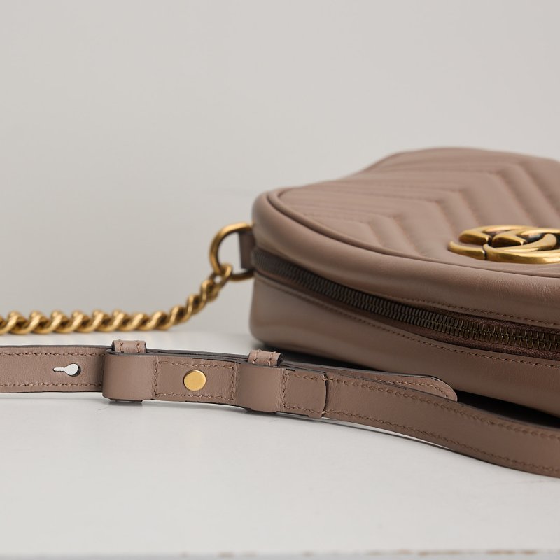 二手Gucci marmont 24 相機包/奶茶色-13