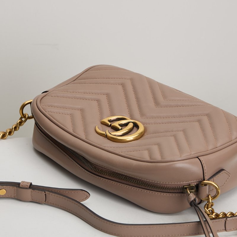 二手Gucci marmont 24 相機包/奶茶色-15