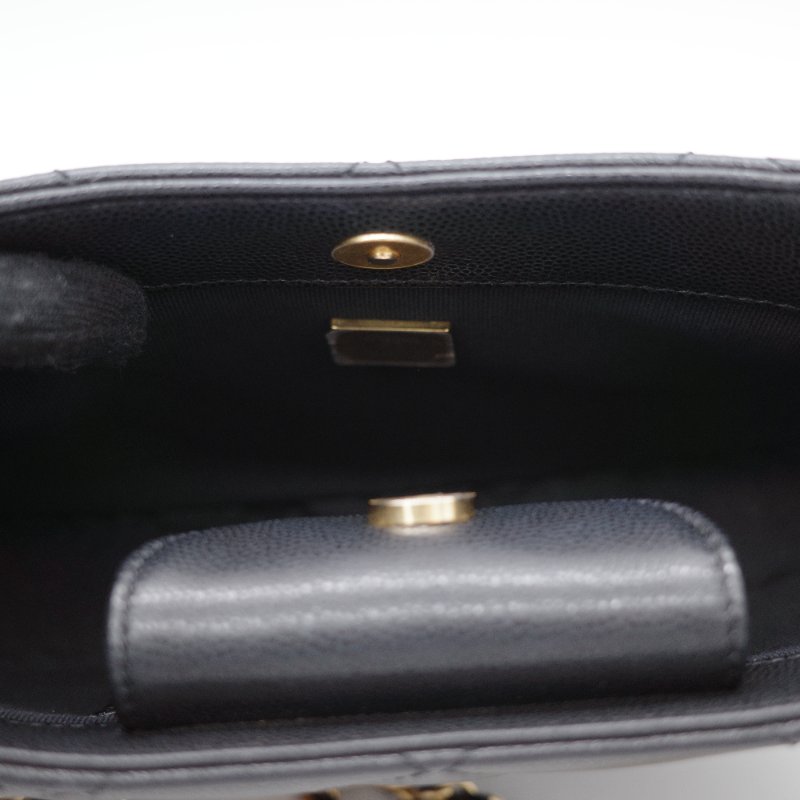 Chanel 香奈兒 Hobo 黑色 荔枝牛皮 月亮包 單肩包 腋下包-19