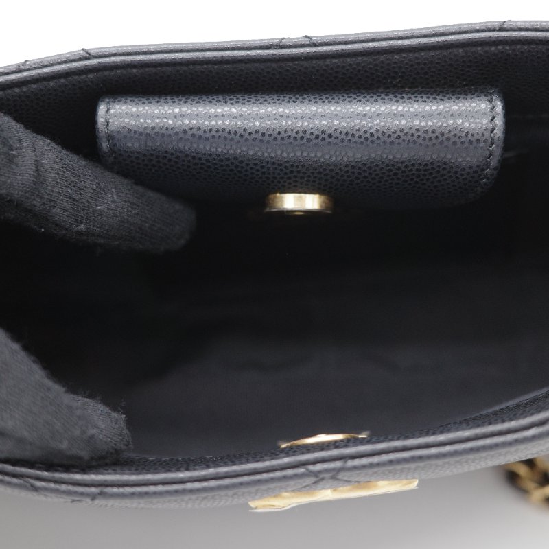 Chanel 香奈兒 Hobo 黑色 荔枝牛皮 月亮包 單肩包 腋下包-20