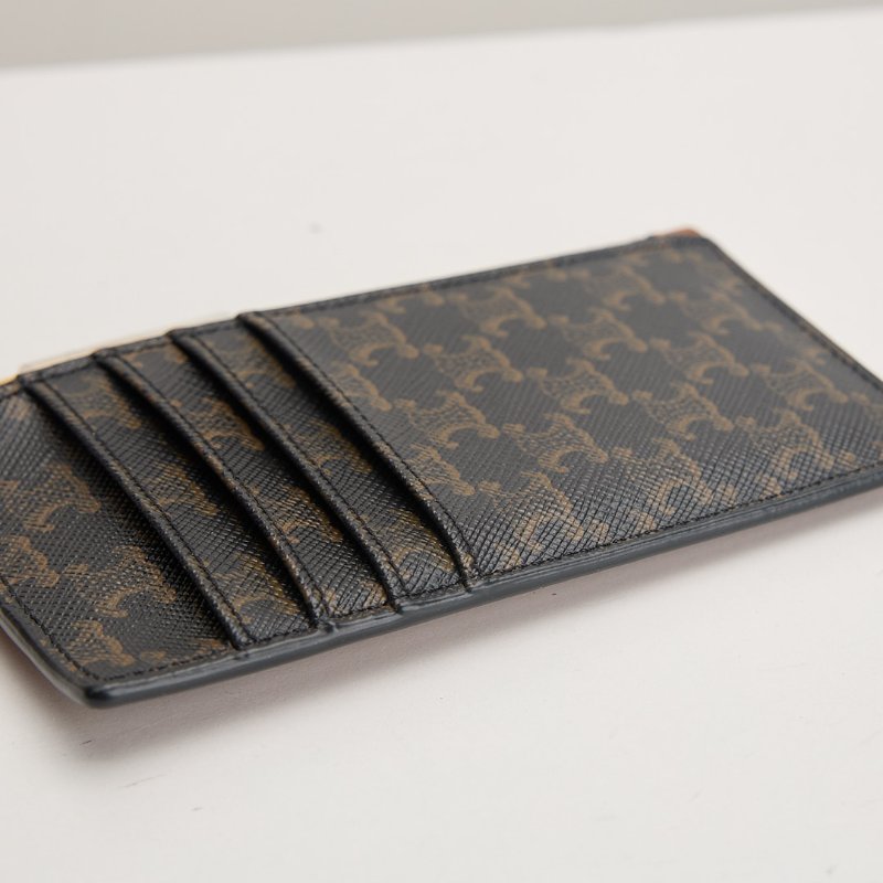 二手Celine 凱旋門老花拉鍊卡包-7