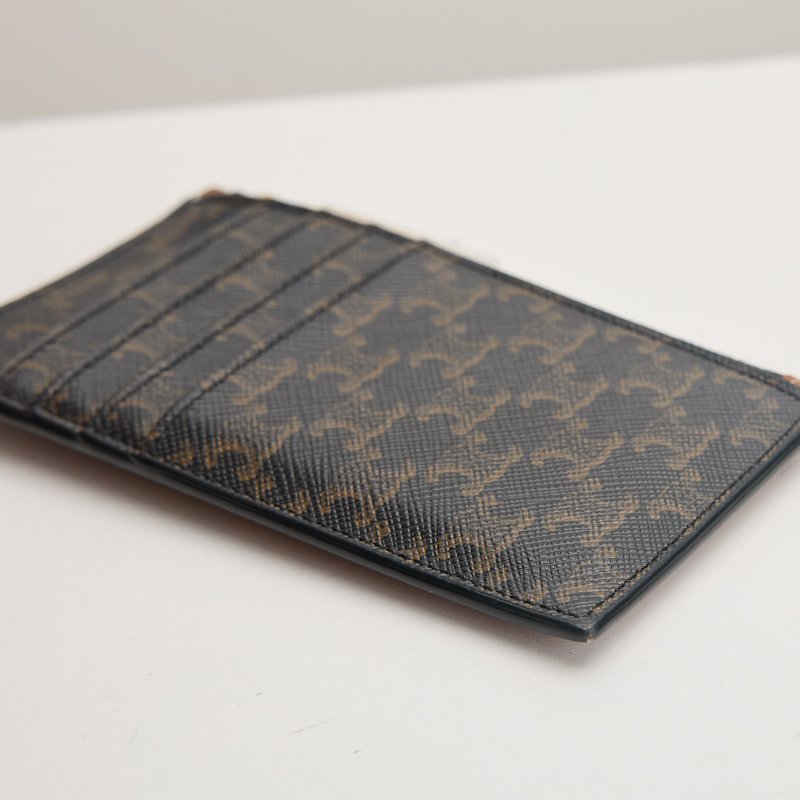 二手Celine 凱旋門老花拉鍊卡包-8