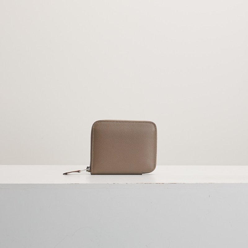 二手Hermès 絲巾短夾/大象灰燈籠內裡 K刻-0