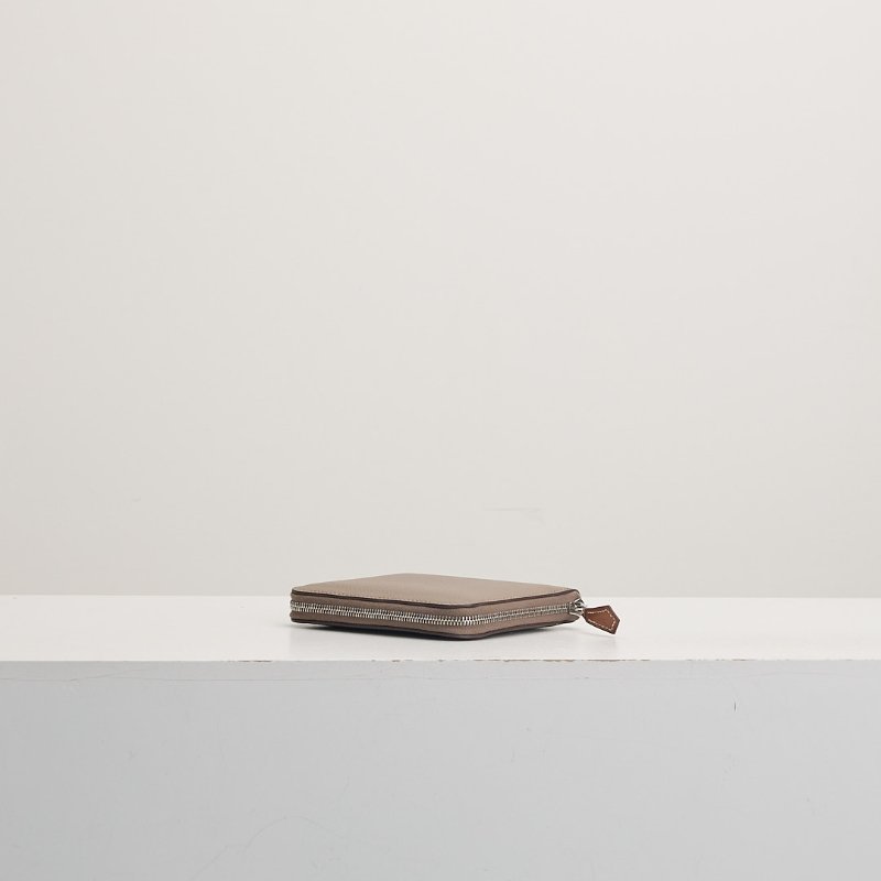 二手Hermès 絲巾短夾/大象灰燈籠內裡 K刻-1