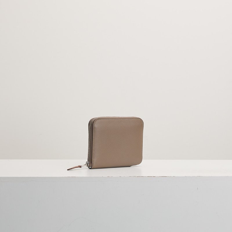 二手Hermès 絲巾短夾/大象灰燈籠內裡 K刻-3