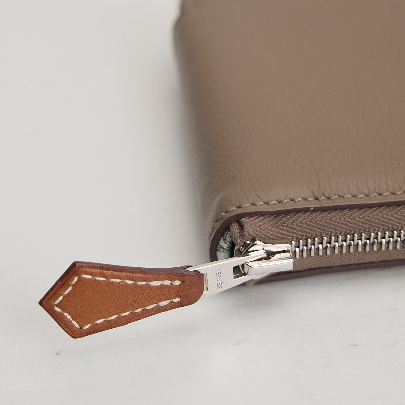 二手Hermès 絲巾短夾/大象灰燈籠內裡 K刻-5