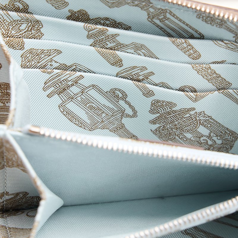 二手Hermès 絲巾短夾/大象灰燈籠內裡 K刻-10