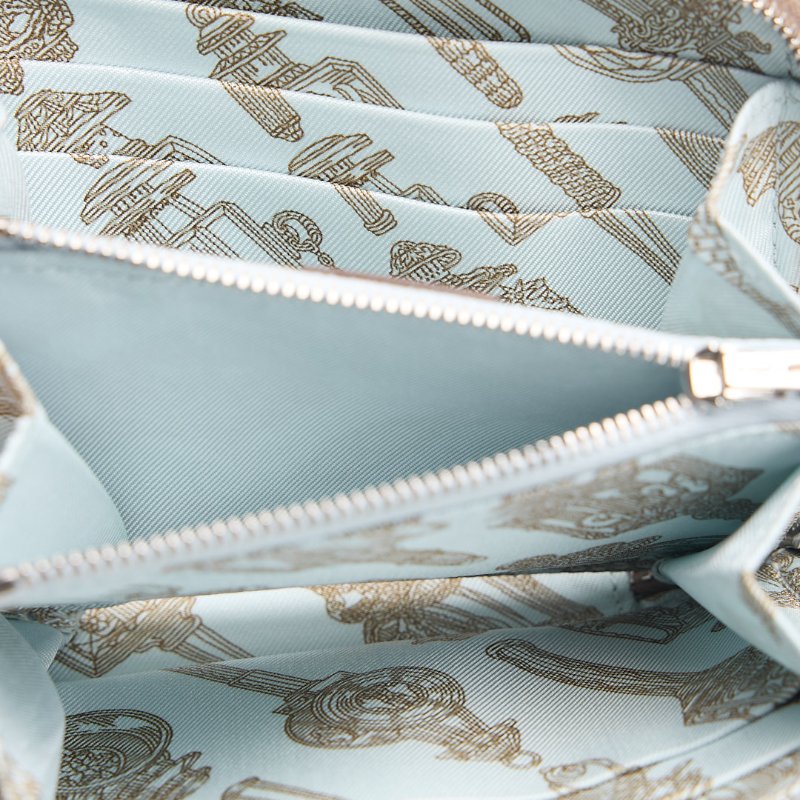 二手Hermès 絲巾短夾/大象灰燈籠內裡 K刻-11