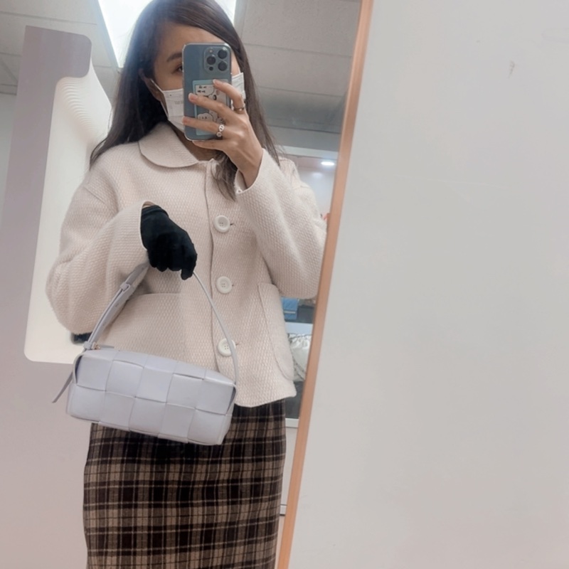 Bv brick cassette 淺紫編織格腋下包-13