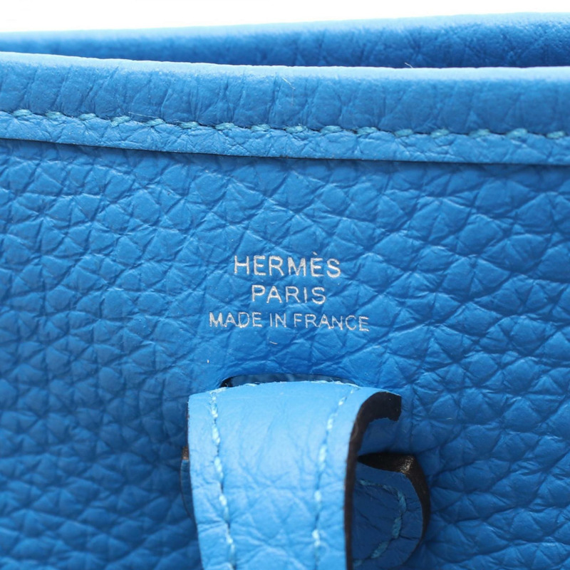 愛馬仕 Hermès Evelyn TPM Amazon 女士單背包,Taurillon Clemence 皮革,藍色-3