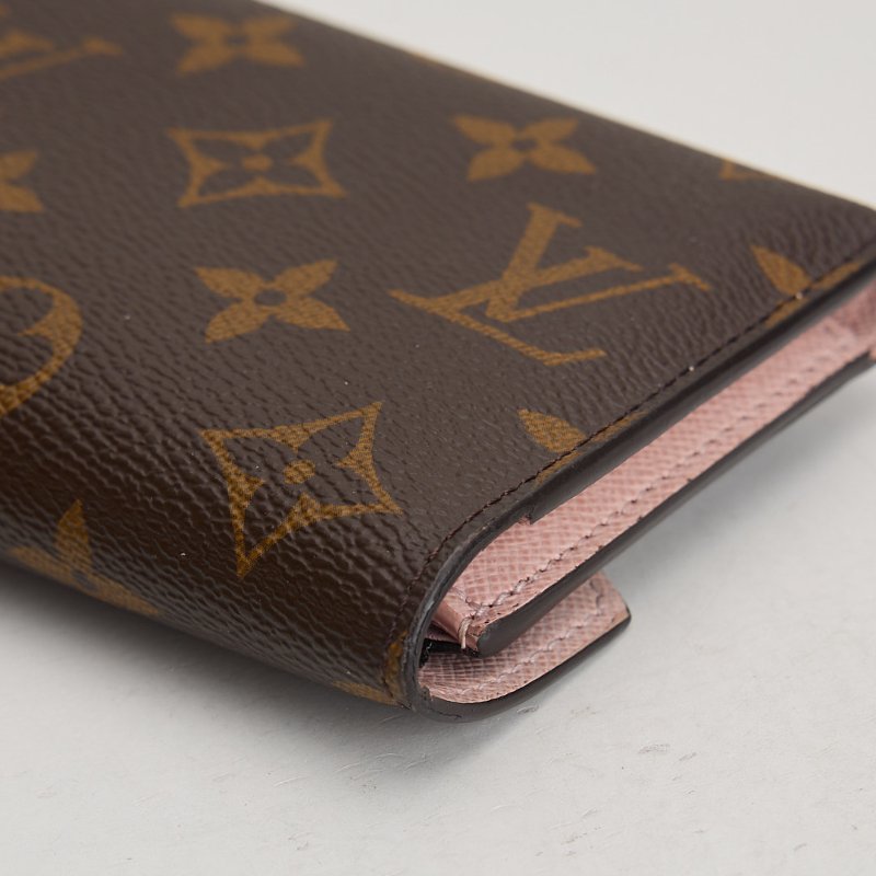 二手Lv Victortine 三折短夾/金扣粉老花/晶片款-6