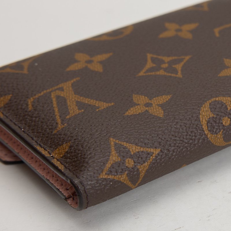 二手Lv Victortine 三折短夾/金扣粉老花/晶片款-7