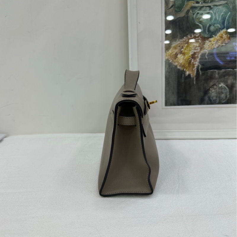 HERMES愛馬仕mini kelly世代 瀝青灰 金扣 C刻-3