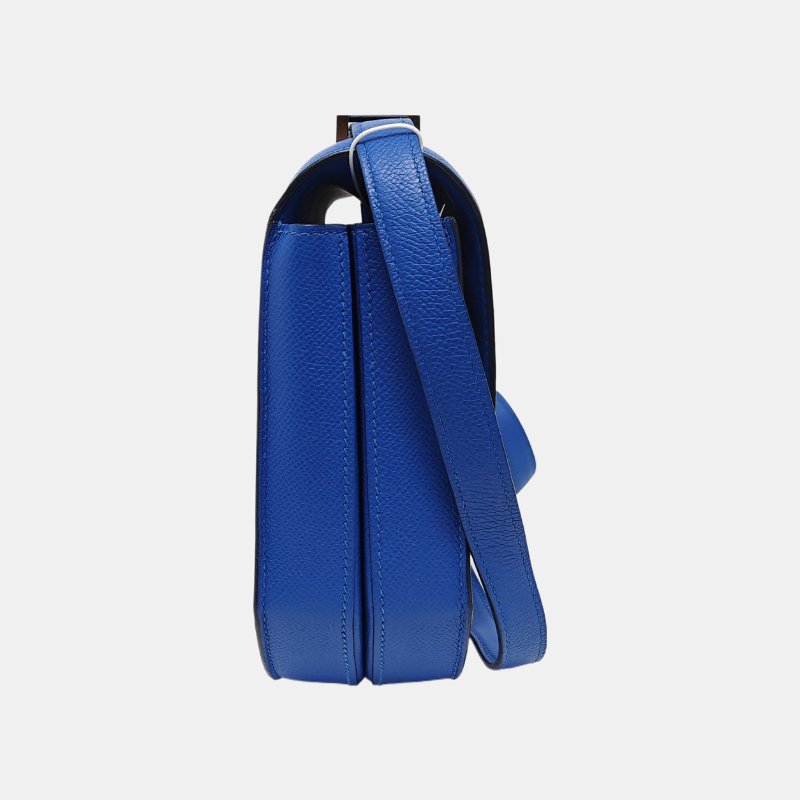 HERMES Mosaique法國藍Epsom牛皮單肩包斜挎包銀色五金D刻-3