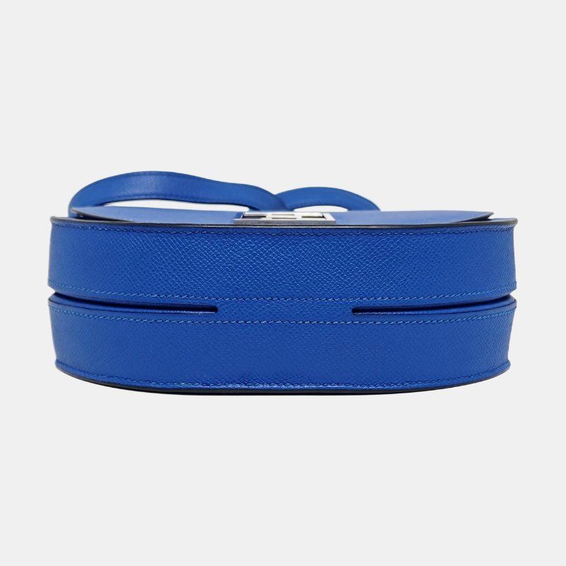 HERMES Mosaique法國藍Epsom牛皮單肩包斜挎包銀色五金D刻-5