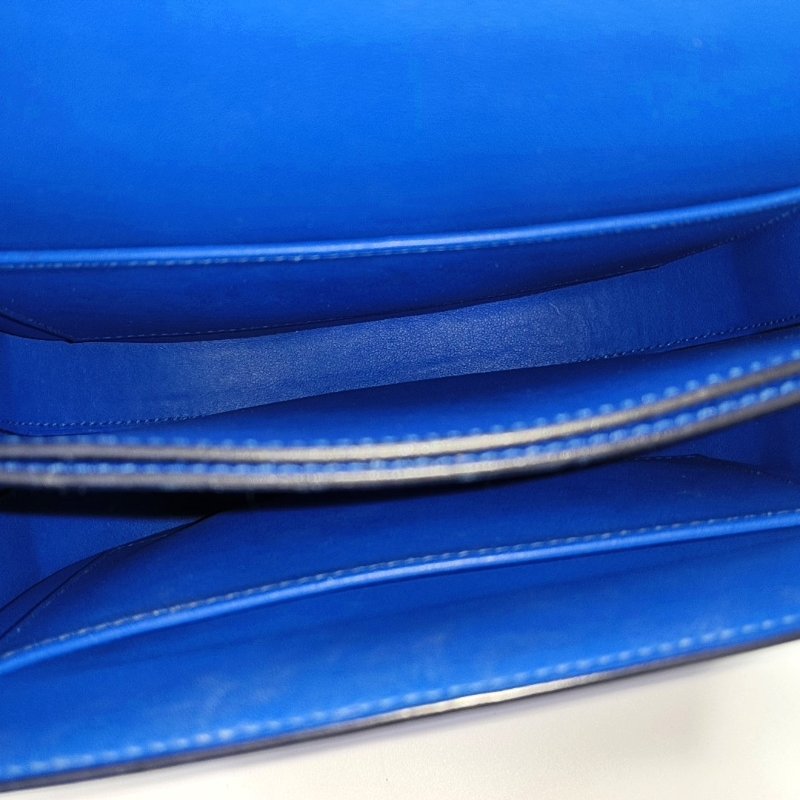 HERMES Mosaique法國藍Epsom牛皮單肩包斜挎包銀色五金D刻-6