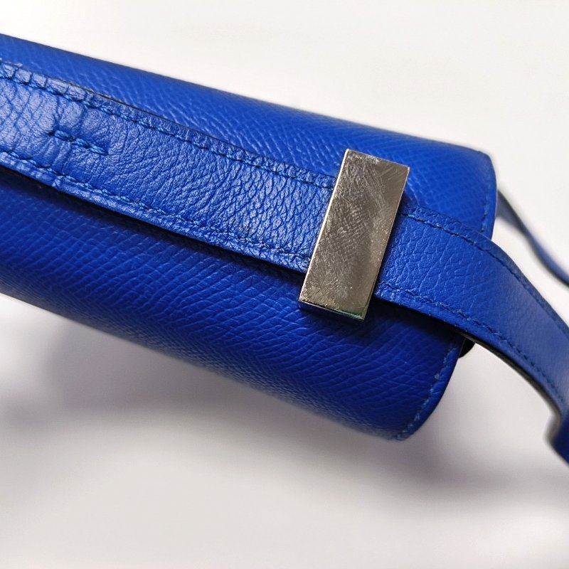 HERMES Mosaique法國藍Epsom牛皮單肩包斜挎包銀色五金D刻-12