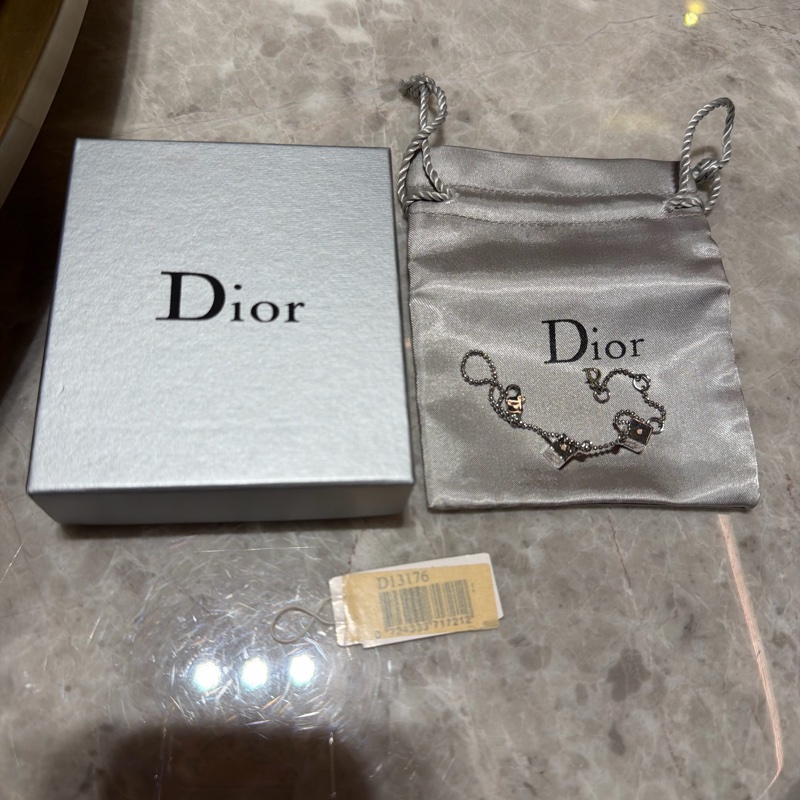 Dior 骰子🎲造型 粉紅色字體設計 可調節長短手鏈-15