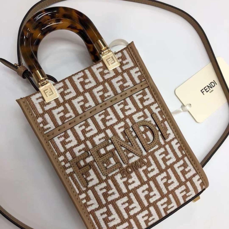 Fendi sunshine tote ( Brown )-1