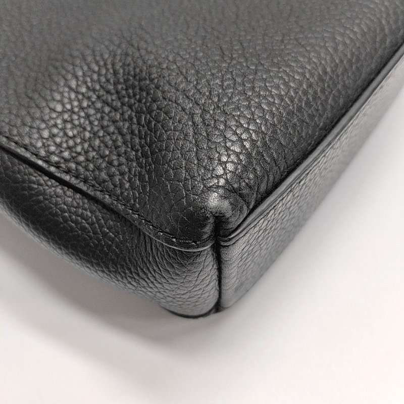 LOUIS VUITTON黑色牛皮單肩包銀色五金可拆卸肩帶-12