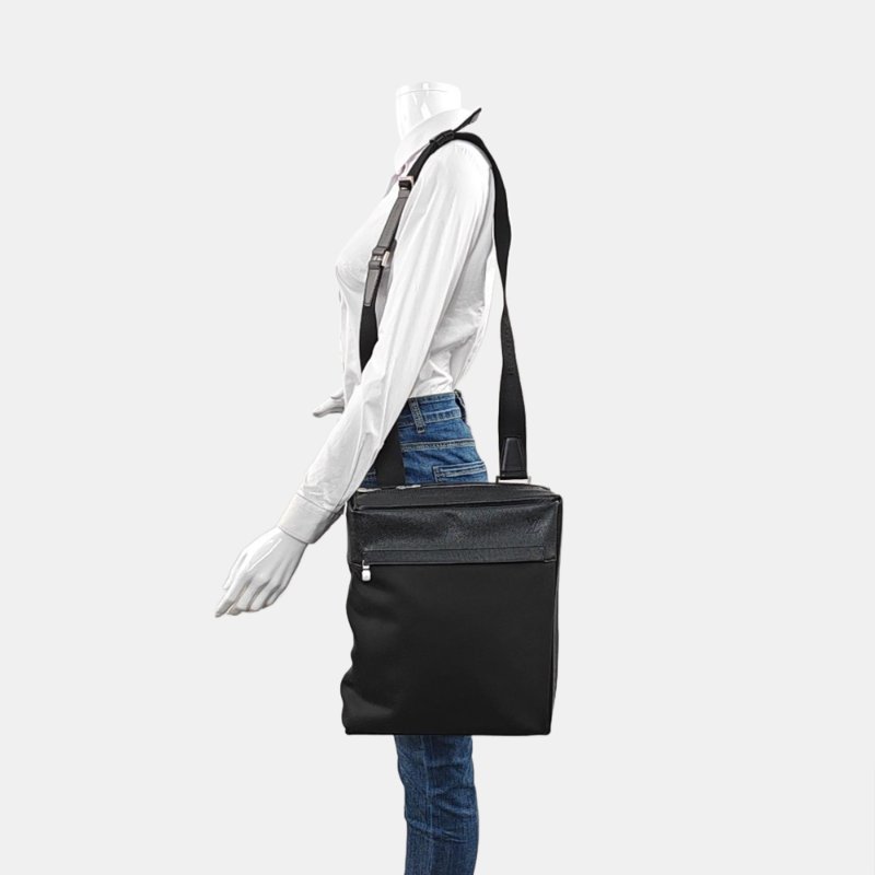 LOUIS VUITTON綠色織物單肩包銀色五金-1