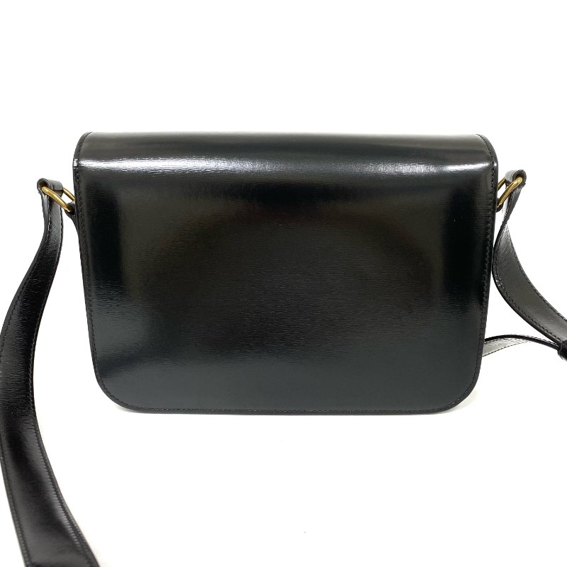 △ Celine 思琳 Medium Classic Triomphe Black Calfskin Shoulder Bag 黑色小牛皮肩背袋 -257027267-2