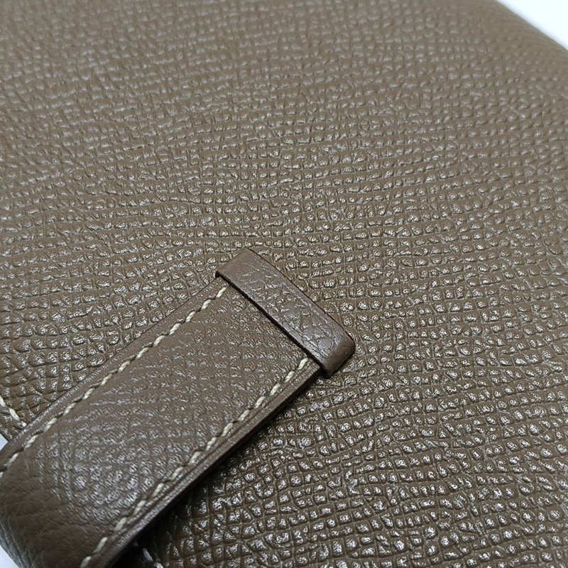 HERMES Bearn中號大象灰Epsom牛皮錢包銀色五金R刻-10