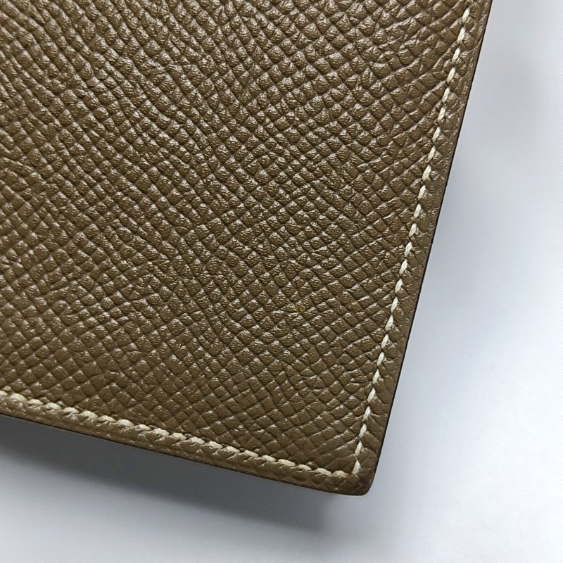 HERMES Bearn中號大象灰Epsom牛皮錢包銀色五金R刻-11