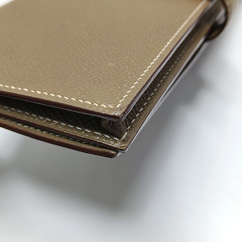 HERMES Bearn中號大象灰Epsom牛皮錢包銀色五金R刻-12