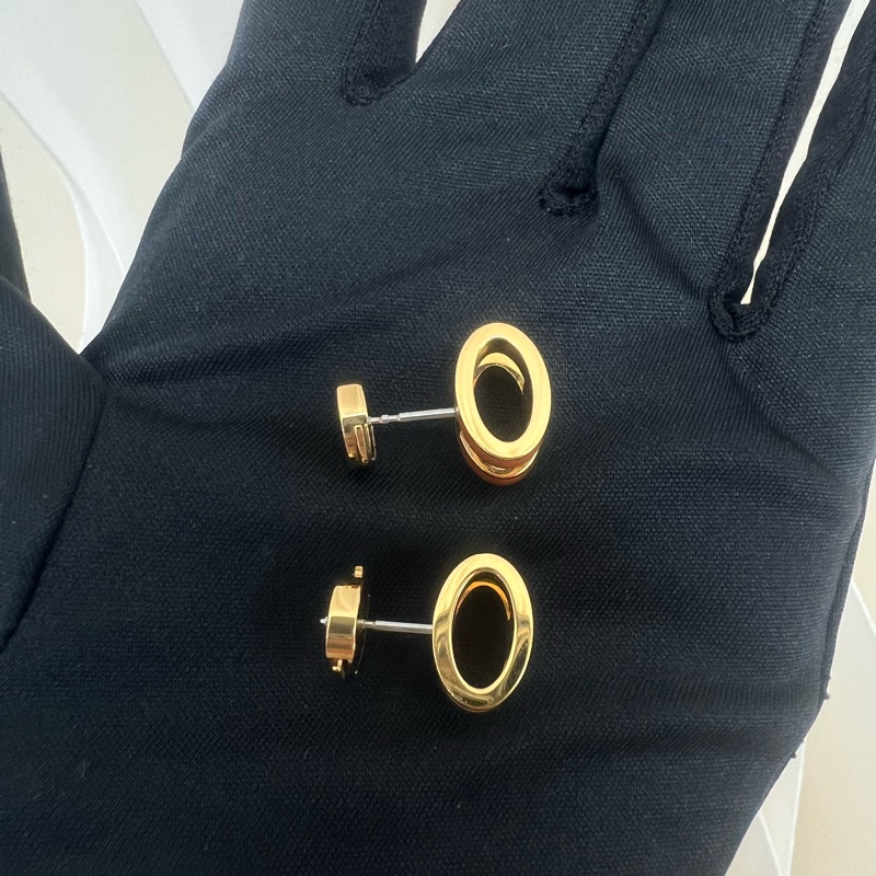 Hermes 大pop h耳環 橙金-3