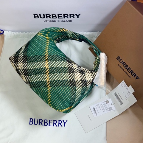 🎁全新盒裝 ‼️全台最甜 Burberry 巴寶莉 2025 新款 綠格紋peg 便當包/ 手提包